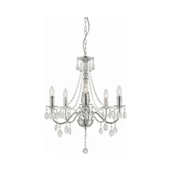 Globo Deckenleuchte William 5-flammig Chrom Ø 51 Cm / Höhe 143 Cm