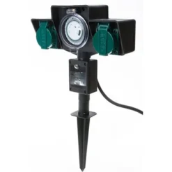 Max Hauri Gartenspiess 2 X Typ13 Mit Timer IP44 Schwarz-Grün