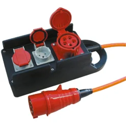 Steffen Steba I-Box Sicherheitsverteiler 1 X CEE16/5 + 2 X T25 Und Stecker CEE16/5 / Kab