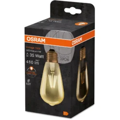 Osram LED-Leuchtmittel 1906 Edisonform Filament E27 Gold Warmweiss 35 W / 410 Lm -Lampen & Leuchten affär 104197 2