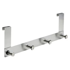 Hettich Türhängegarderobe Edelstahl 4 Haken Runder Kopf