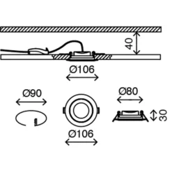 Briloner LED Einbauleuchte Weiss 1 X LED-Platine 6 W -Lampen & Leuchten affär 142434 3
