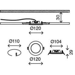 Briloner LED Einbauleuchte Matt-nickel 1 X LED-Platine / 8 W -Lampen & Leuchten affär 142439 3