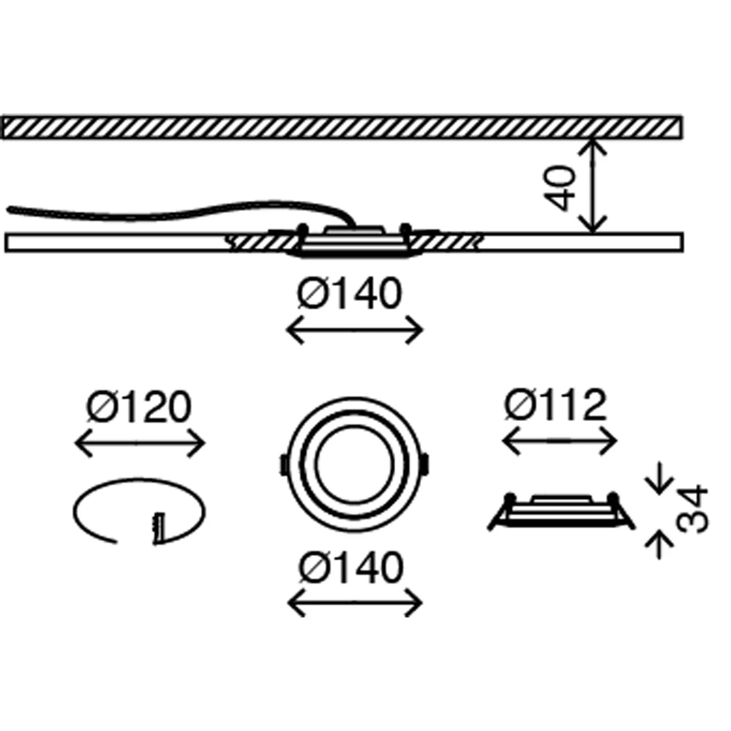 Briloner LED Einbauleuchte Weiss 1 X LED-Platine 8 W 5 Briloner LED Einbauleuchte Weiss 1 X LED-Platine 8 W – Bild 5