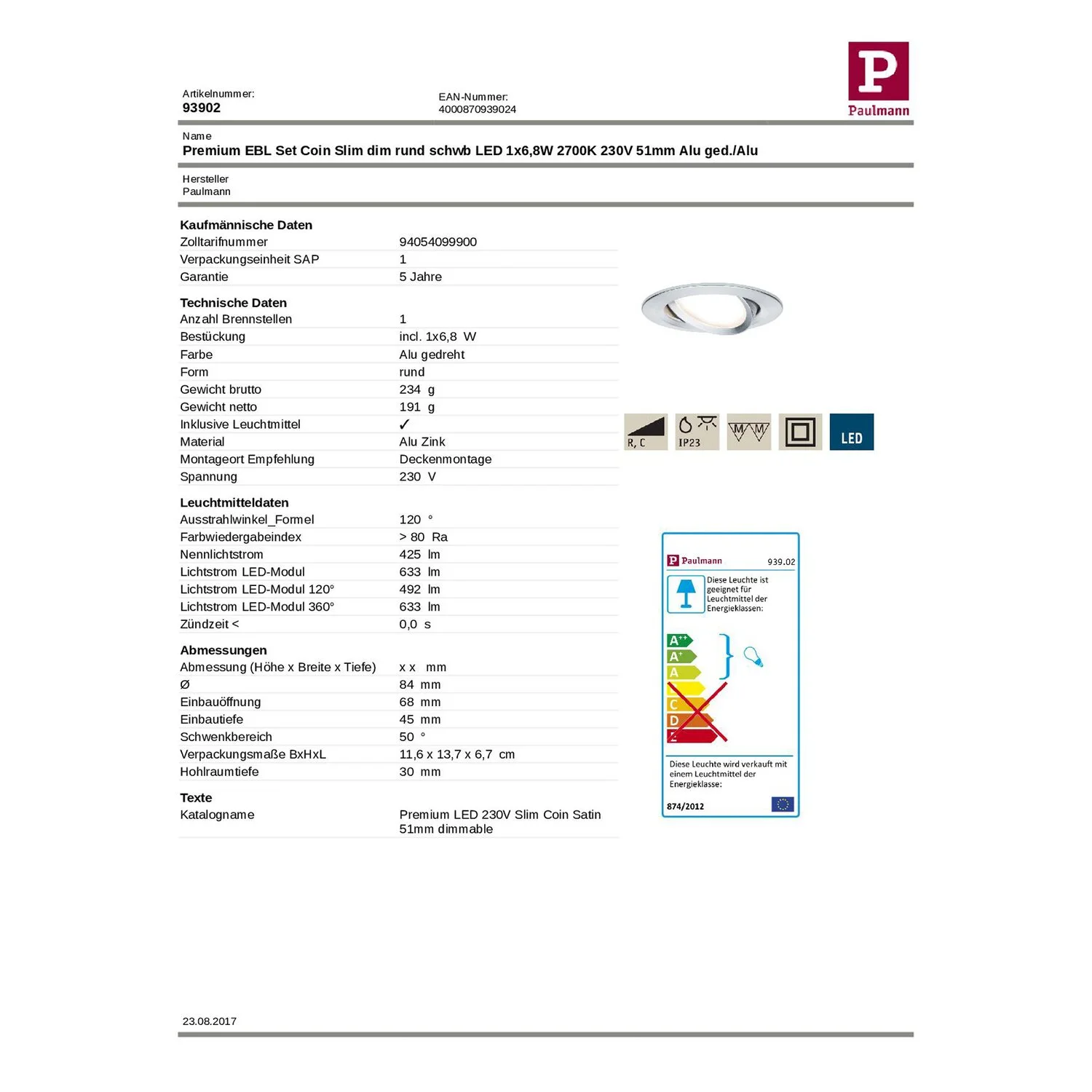 Paulmann LED-Leuchtmittel Ringspiegel E27 Matt Liniert Schwarz 4,5 W 4 Paulmann LED-Leuchtmittel Ringspiegel E27 Matt Liniert Schwarz 4,5 W – Bild 4