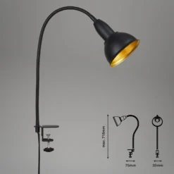 Briloner Klemmleuchte Hygge E14 Schwarz-Gold -Lampen & Leuchten affär 157148 6