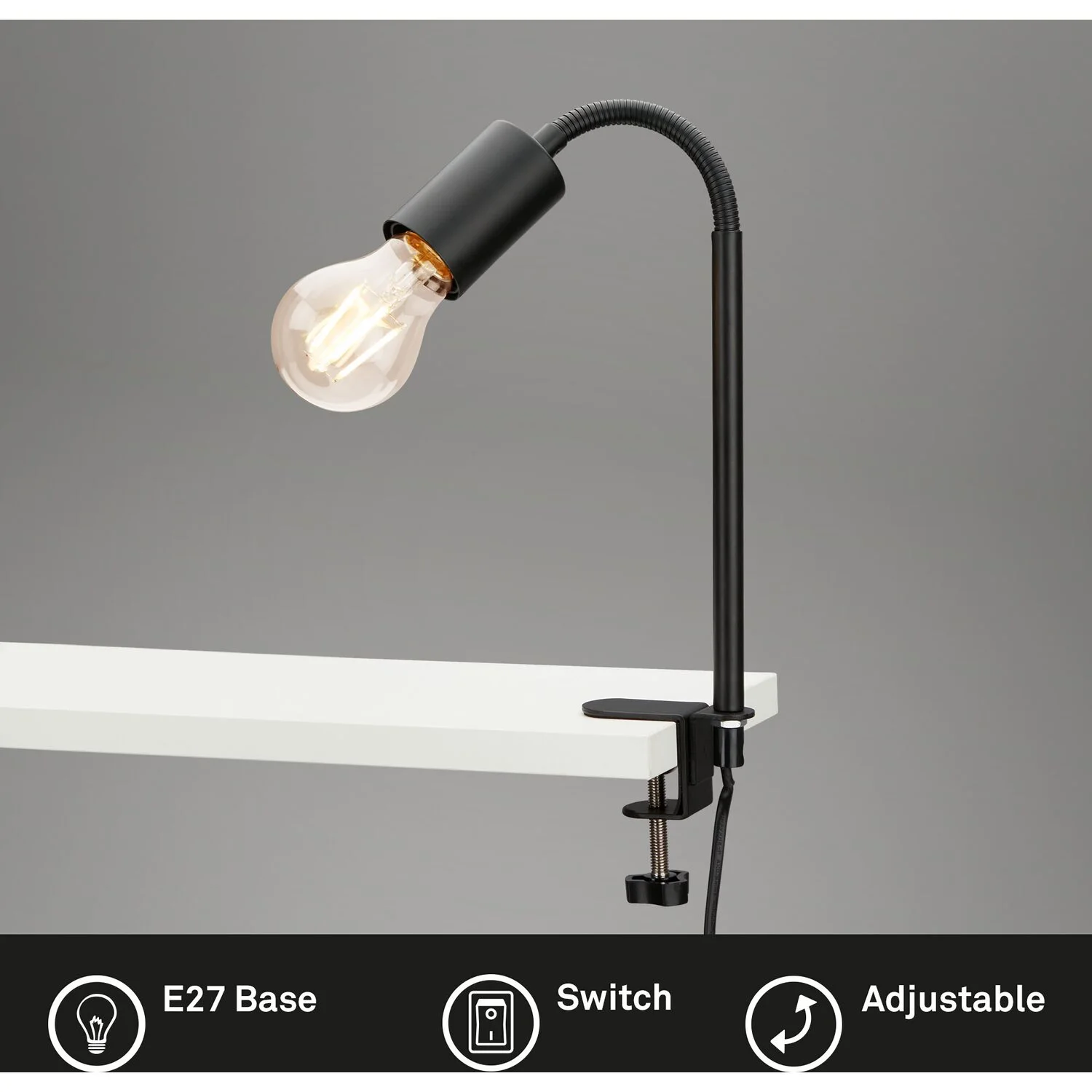 Briloner Klemmleuchte Krampo E27 Schwarz 4 Briloner Klemmleuchte Krampo E27 Schwarz – Bild 4