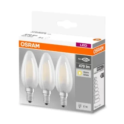 Osram LED-Leuchtmittel Base Kerzenform Filament Matt E14 Warmweiss 40 W / 470 Lm -Lampen & Leuchten affär 184343 2