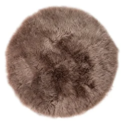 Fellteppich Echtfell Davos Rund Taupe 100 Cm