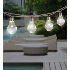 Globo LED-Solar-Lichterkette Hanfseil 10 Glühbirnen / 3 M -Lampen & Leuchten affär 188151 4