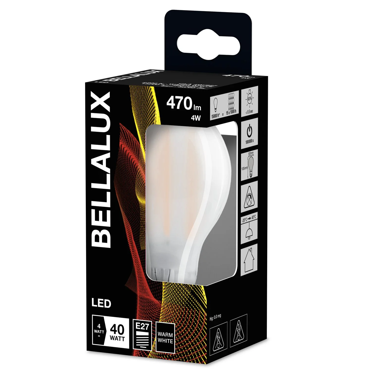 Bellalux LED-Leuchtmittel Glühlampenform Filament Matt E27 Warmweiss 40 W / 470 3 Bellalux LED-Leuchtmittel Glühlampenform Filament Matt E27 Warmweiss 40 W / 470 – Bild 3