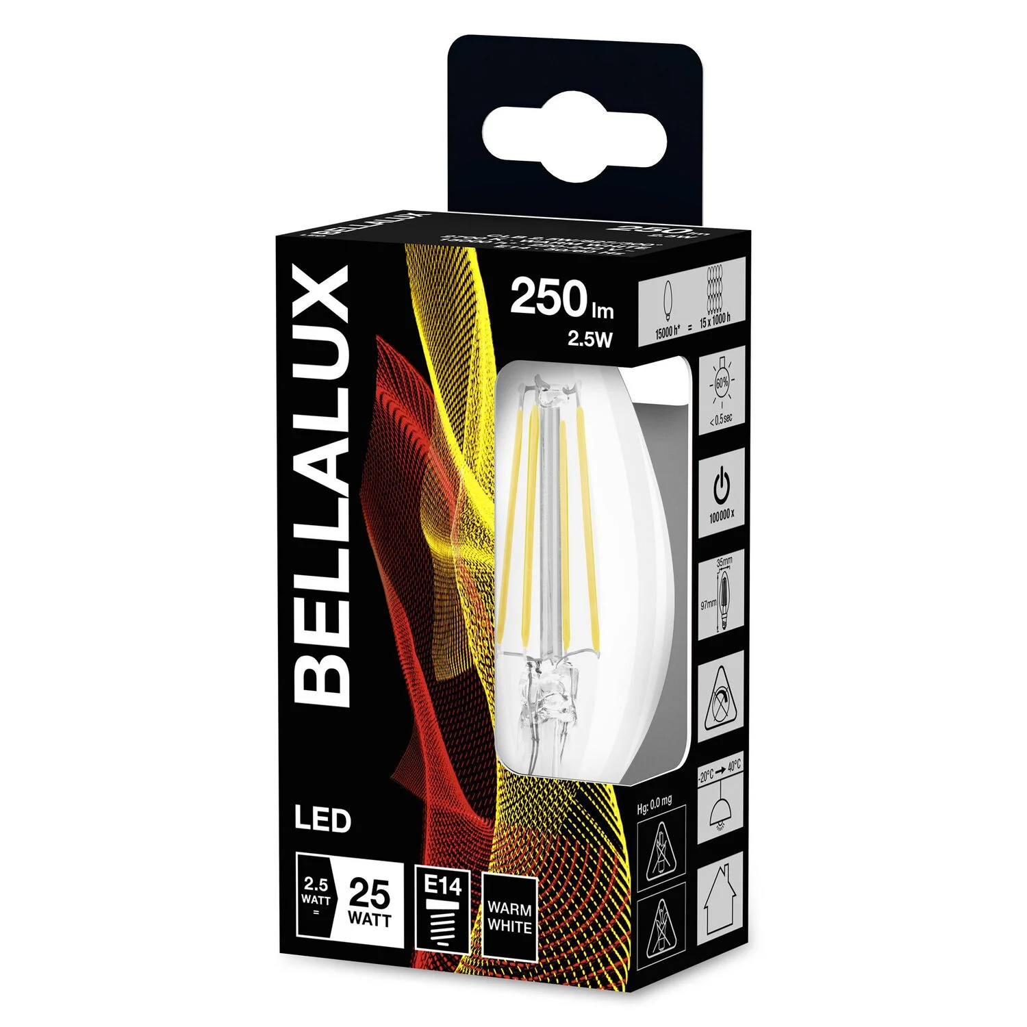 Bellalux LED-Leuchtmittel Kerzenform Filament E14 Warmweiss 25 W / 250 Lm 4 Bellalux LED-Leuchtmittel Kerzenform Filament E14 Warmweiss 25 W / 250 Lm – Bild 4