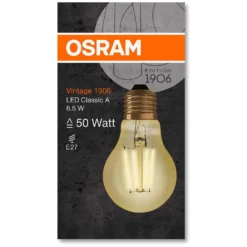Osram LED-Leuchtmittel 1906 Glühlampenform Filament E27 Gold Warmweiss 50 W / 72 -Lampen & Leuchten affär 215978 4