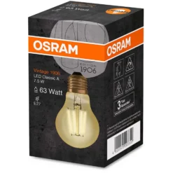 Osram LED-Leuchtmittel 1906 Glühlampenform Filament E27 Gold Warmweiss 63 W / 95 -Lampen & Leuchten affär 215979 3