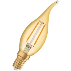 Osram LED-Leuchtmittel 1906 Kerzenform Filament E14 Gold Warmweiss 12 W / 120 Lm