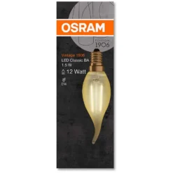 Osram LED-Leuchtmittel 1906 Kerzenform Filament E14 Gold Warmweiss 12 W / 120 Lm -Lampen & Leuchten affär 215981 4