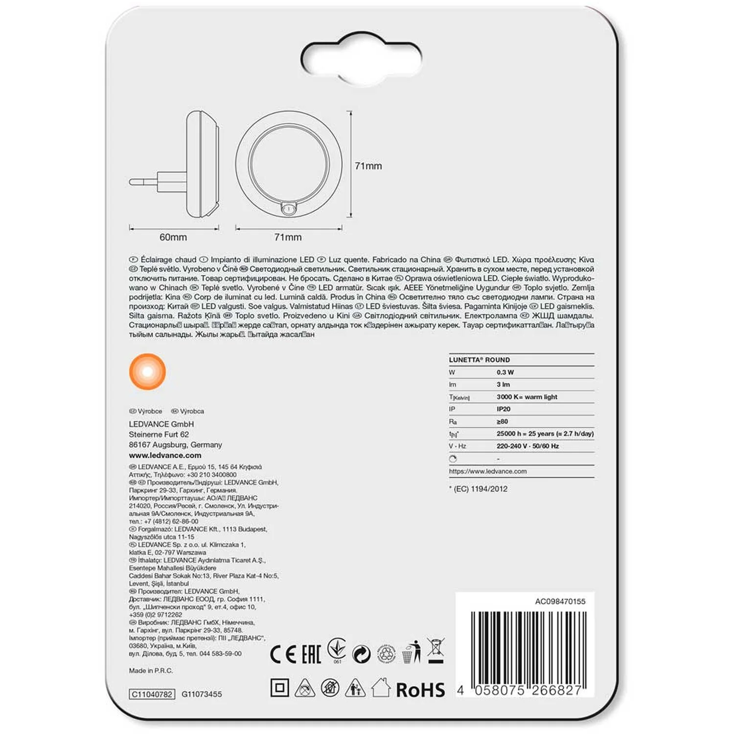 Ledvance LED-Steckdosenlicht Nachtlicht Lunetta Round Warmweiss On/Off-Schalter 8 Ledvance LED-Steckdosenlicht Nachtlicht Lunetta Round Warmweiss On/Off-Schalter – Bild 8