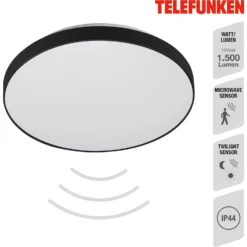 Telefunken LED-Deckenleuchte Newa Weiss-Schwarz 16 W Mit Sensor -Lampen & Leuchten affär 220276 2