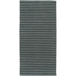 Teppich Missouri Gestreift Dunkelgrün-Silber 60 X 120 Cm