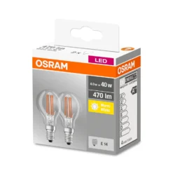 Osram LED-Leuchtmittel Base Tropfenform Filament E14 Warmweiss 40 W / 470 Lm / 2 -Lampen & Leuchten affär 221179 4