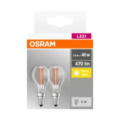 Osram LED-Leuchtmittel Base Tropfenform Filament E14 Warmweiss 40 W / 470 Lm / 2 -Lampen & Leuchten affär 221179 5