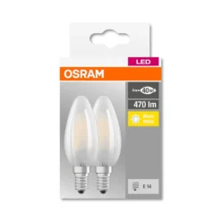Osram LED-Leuchtmittel Base Kerzenform Filament Matt E14 Warmweiss 40 W / 470 Lm -Lampen & Leuchten affär 221181 4