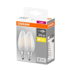 Osram LED-Leuchtmittel Base Kerzenform Filament Matt E14 Warmweiss 40 W / 470 Lm -Lampen & Leuchten affär 221181 5