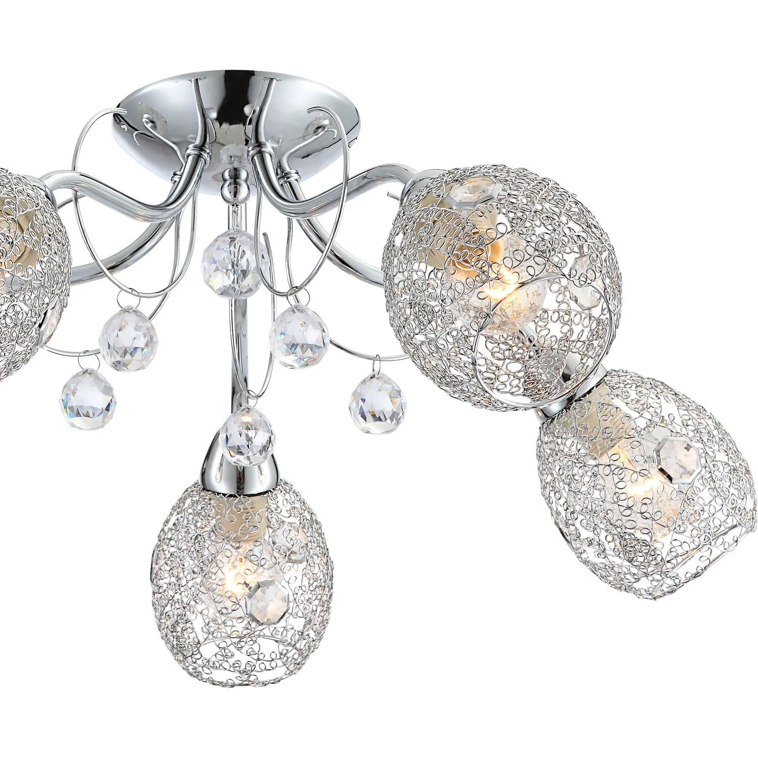 Globo Deckenleuchte Kordula Chrom Ø 54 Cm / Höhe 22 Cm 1 Globo Deckenleuchte Kordula Chrom Ø 54 Cm / Höhe 22 Cm