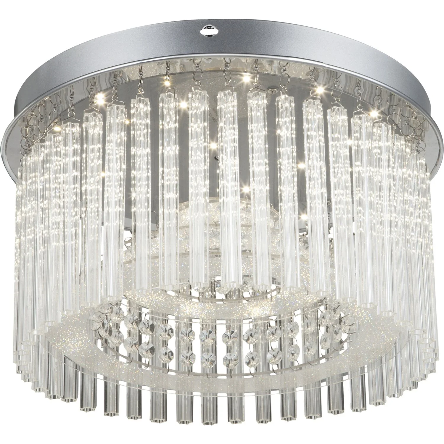 Globo LED-Deckenleuchte Joyce Chrom Ø 37 Cm / Höhe 23 Cm 1 Globo LED-Deckenleuchte Joyce Chrom Ø 37 Cm / Höhe 23 Cm