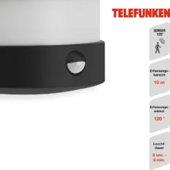 Telefunken LED-Aussenleuchte Toledo Mit Sensor Schwarz 12 W -Lampen & Leuchten affär 248516 4