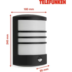 Telefunken LED-Aussenleuchte Toledo Mit Sensor Schwarz 12 W -Lampen & Leuchten affär 248516 5