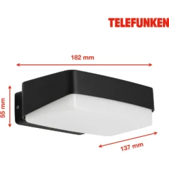 Telefunken Aussenleuchte Mainz LED Rechteckig Schwarz 14 W / 1'500 Lm -Lampen & Leuchten affär 248526 5
