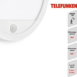 Telefunken LED-Aussenleuchte Nizza Mit Sensor Weiss 15 W -Lampen & Leuchten affär 248556 4