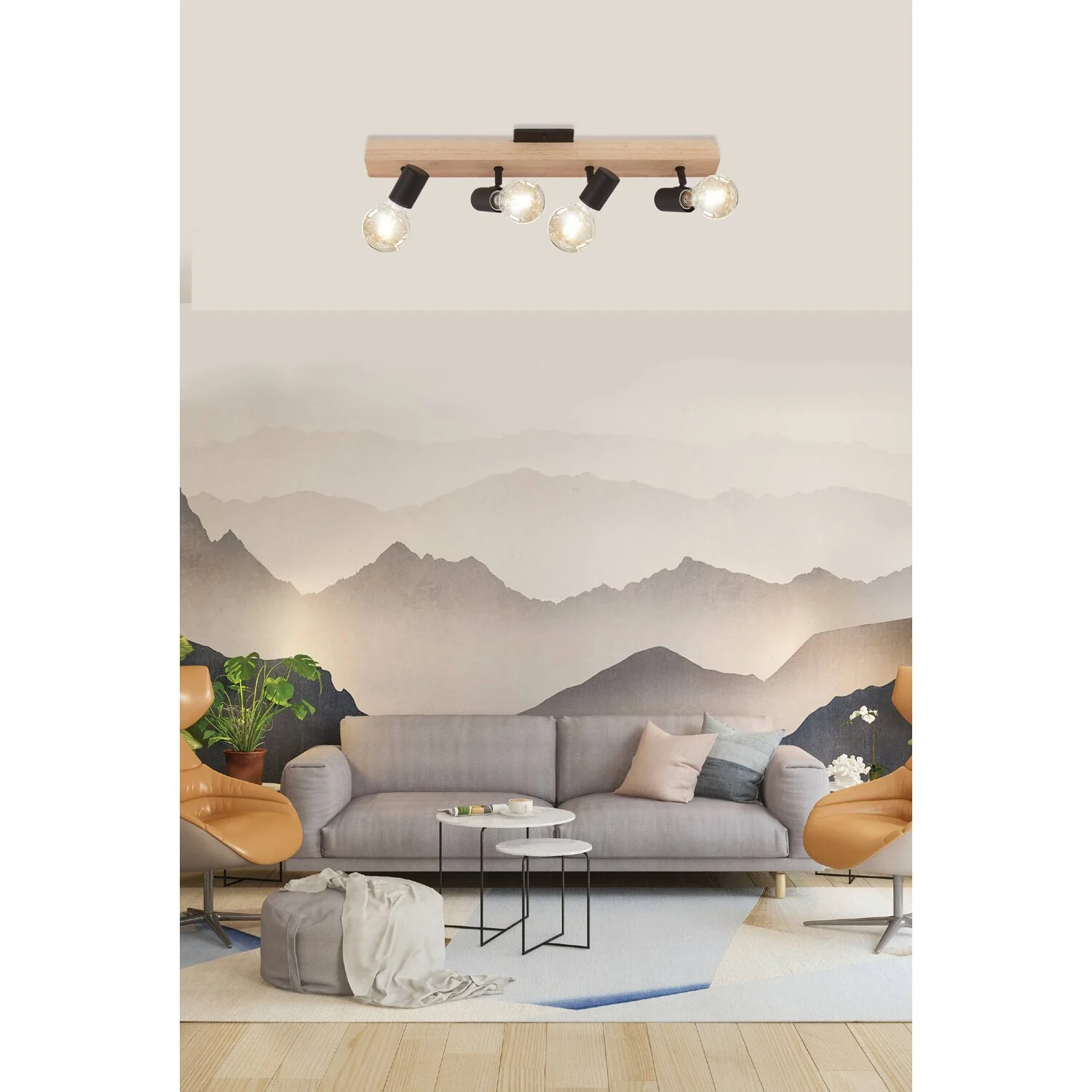 Eglo Spot Townshend 3 / 4 X E27 Braun-Schwarz 4 Eglo Spot Townshend 3 / 4 X E27 Braun-Schwarz – Bild 4