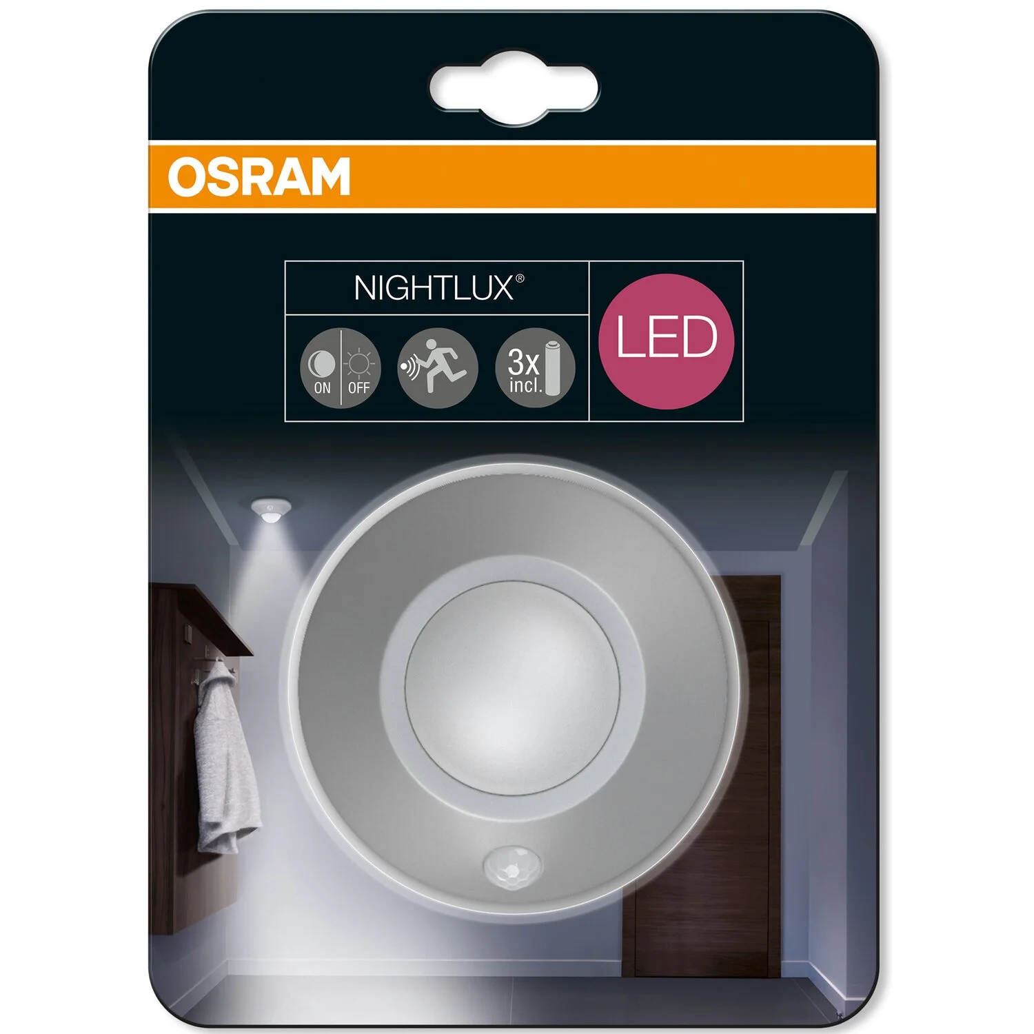 Ledvance LED-Nachtlicht Nightlux Ceiling Silver Kaltweiss Bewegungssensor Tag-Na 5 Ledvance LED-Nachtlicht Nightlux Ceiling Silver Kaltweiss Bewegungssensor Tag-Na – Bild 5