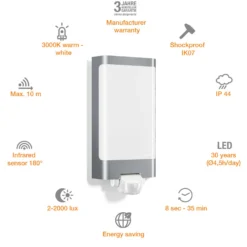 Steinel LED-Aussenleuchte L 240 Edelstahl Mit Bewegungsmelder 7,5 W -Lampen & Leuchten affär 280171 2