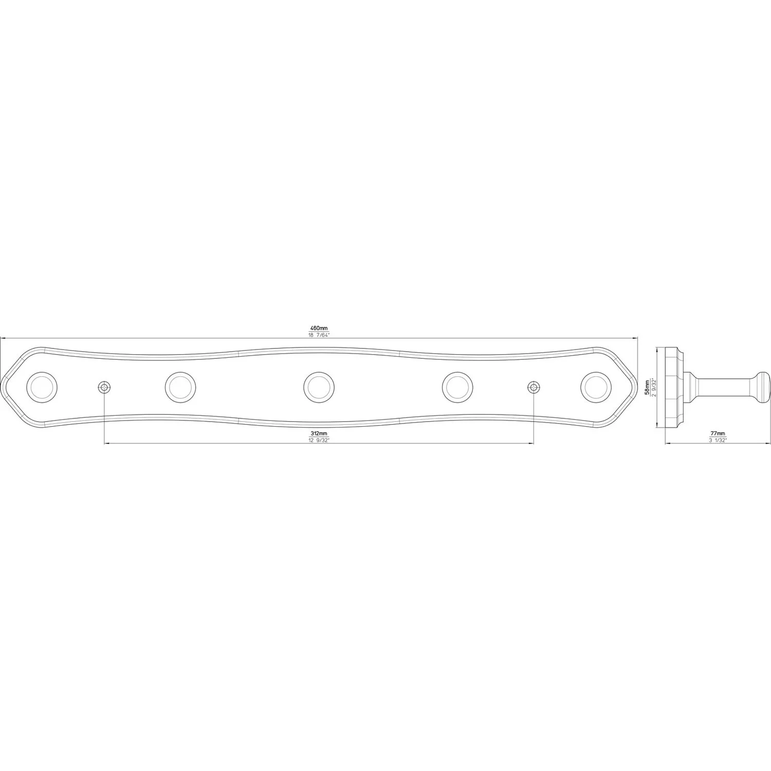 Siro Hakenleiste Holz Kiefer Lochabstand 320 Mm 11 Siro Hakenleiste Holz Kiefer Lochabstand 320 Mm – Bild 11