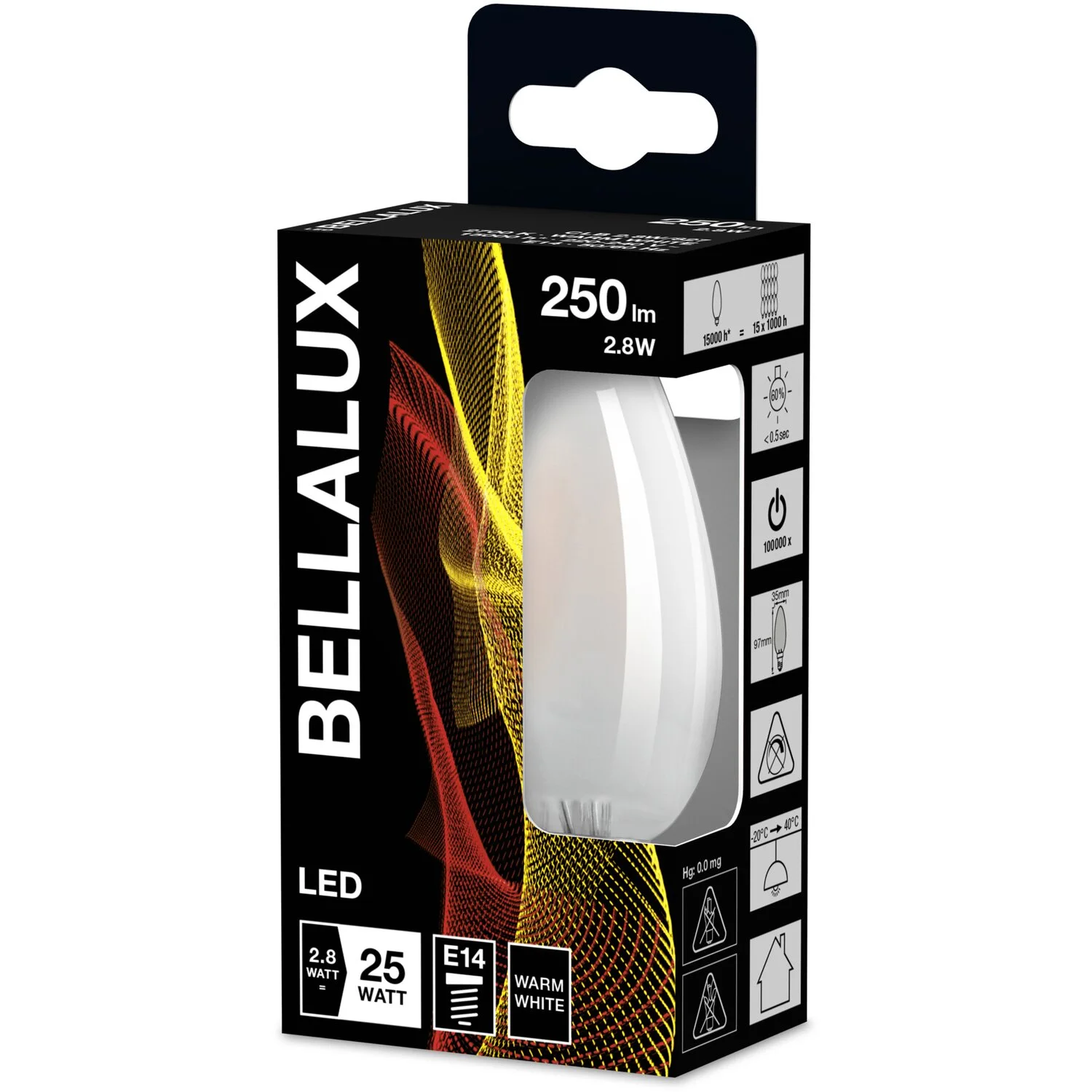 Bellalux LED-Leuchtmittel Kerzenform Filament Matt E14 Warmweiss 25 W / 250 Lm 5 Bellalux LED-Leuchtmittel Kerzenform Filament Matt E14 Warmweiss 25 W / 250 Lm – Bild 5