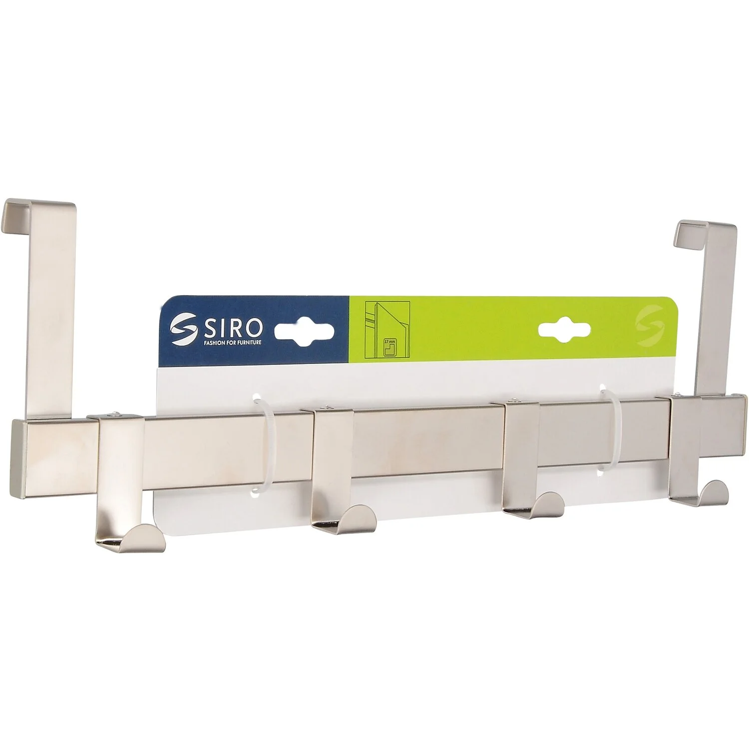 Siro Türgarderobe Metall Vernickelt Matt 13,9 Cm X 40,4 Cm X 5,1 Cm 3 Siro Türgarderobe Metall Vernickelt Matt 13,9 Cm X 40,4 Cm X 5,1 Cm – Bild 3