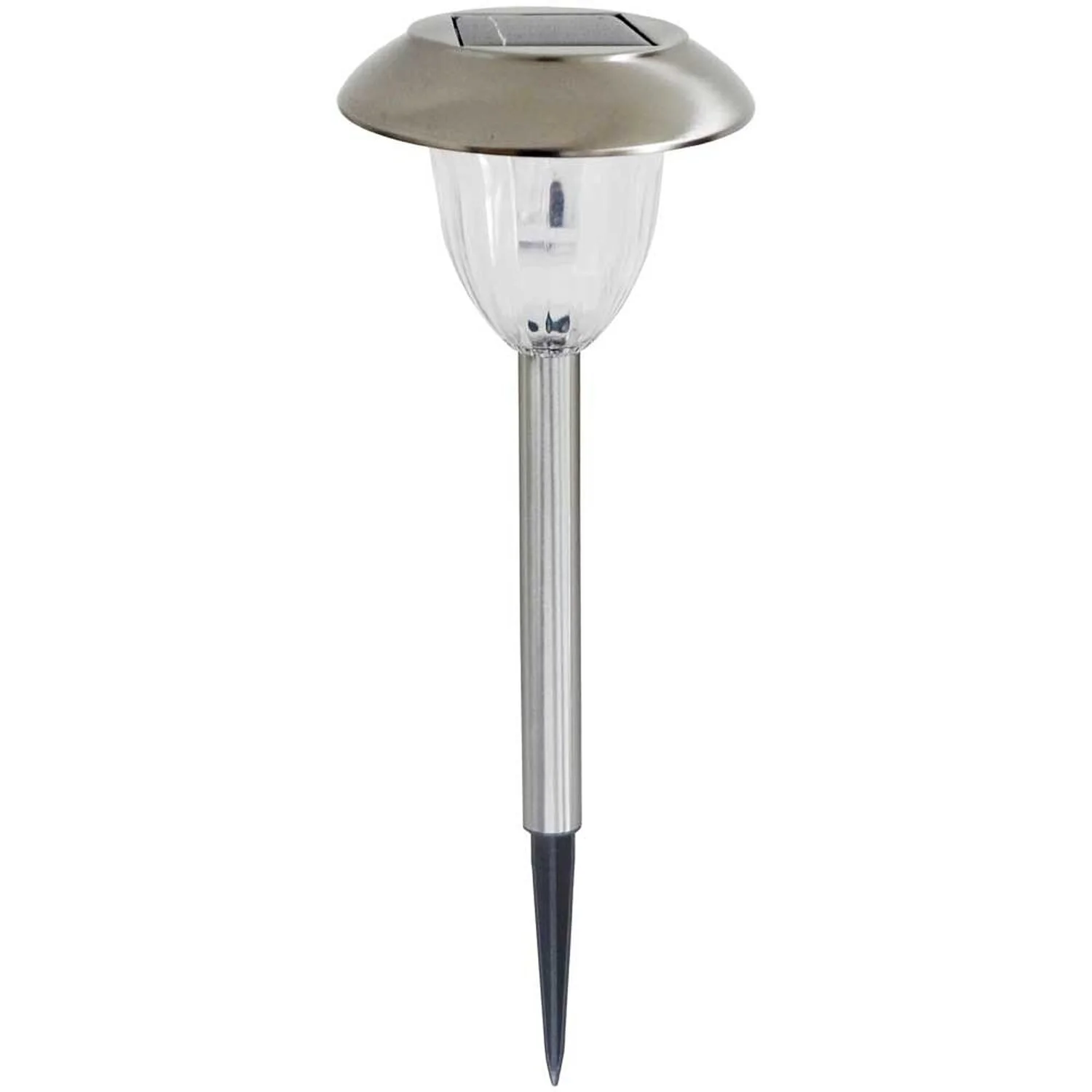 LED-Solarleuchte Mit Erdspiess Nickel-Transparent 2 LED-Solarleuchte Mit Erdspiess Nickel-Transparent – Bild 2