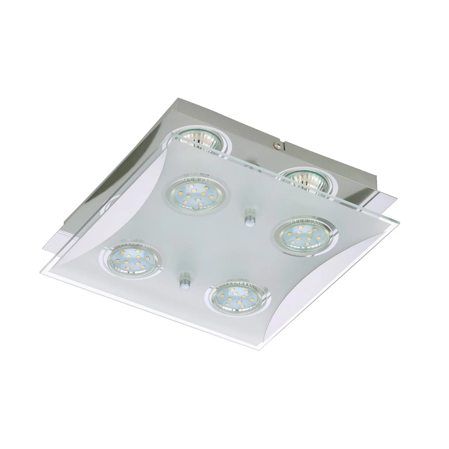 Briloner LED-Deckenleuchte EEK: A+ Flash II 4-flammig 3 W Glas-Chrom 1 Briloner LED-Deckenleuchte EEK: A+ Flash II 4-flammig 3 W Glas-Chrom