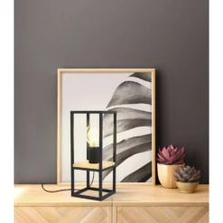 Eglo Tischleuchte Libertad 1 X E27 Schwarz-Braun -Lampen & Leuchten affär 503235 3