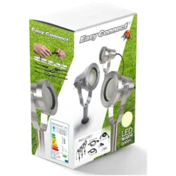 Easy Connect LED-Strahler-Set Gebürstet Alu