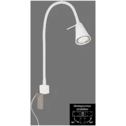 Briloner LED Bettleuchte Mit Variabler Befestigung, In Weiss