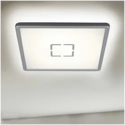 Briloner LED-Deckenleuchte Quadratisch 29,3 Cm In Silber