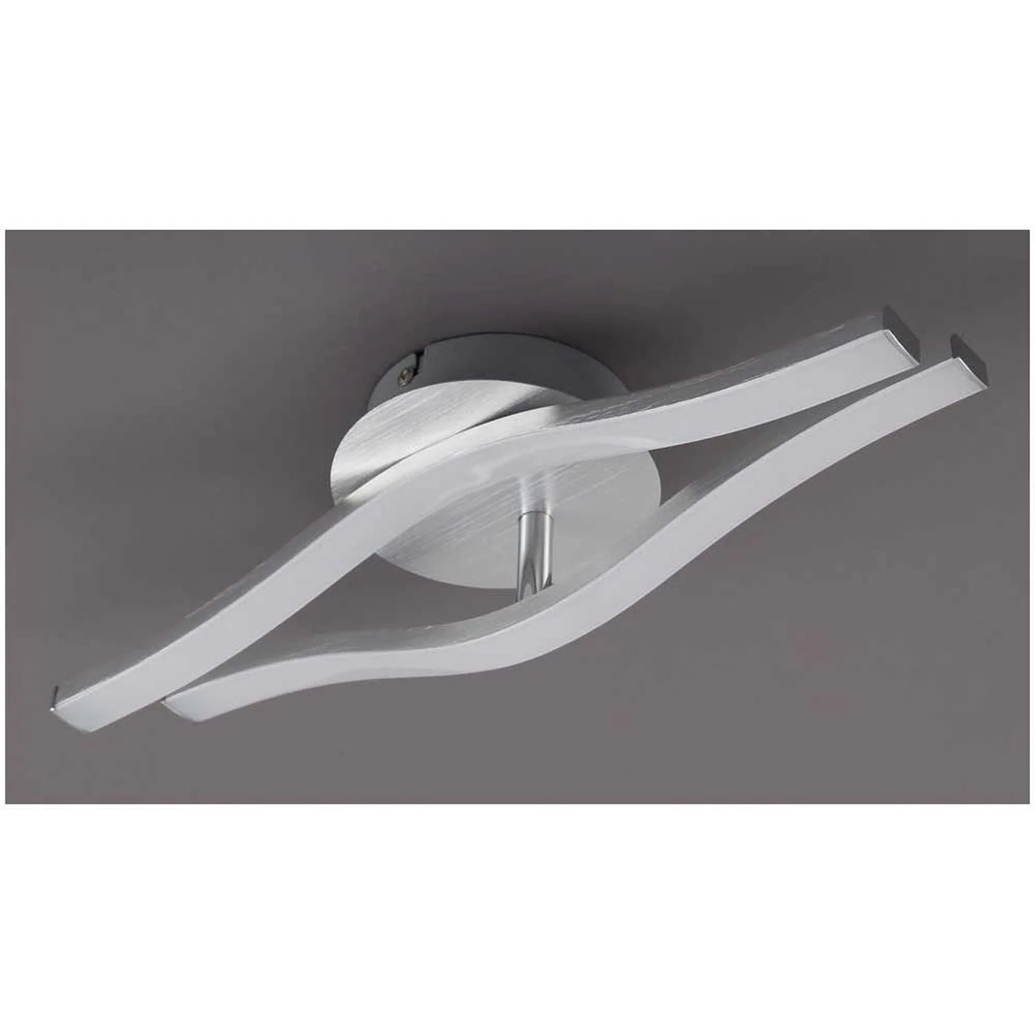 Briloner LED-Deckenleuchte Welle Aluminium 2-flammig 1 Briloner LED-Deckenleuchte Welle Aluminium 2-flammig