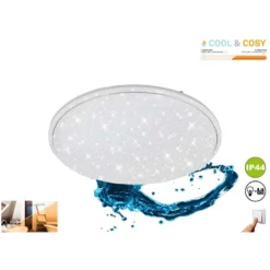 Briloner LED Bad-Deckenleuchte Mit Sternenhimmel Cool Cosy In Weiss