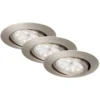 Briloner LED-Einbauleuchten Matt Nickel 3er-Set