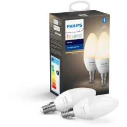 Philips Hue White LED-Leuchtmittel Kerze E14 Matt 2 Stk.