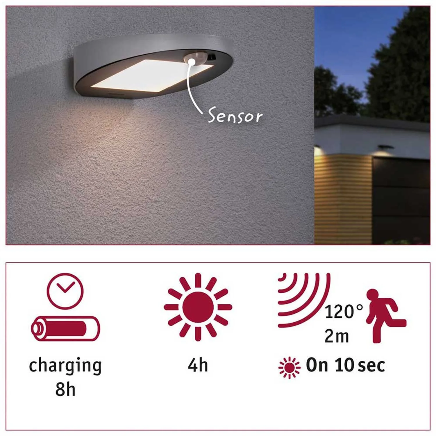 Paulmann Outdoor Solar-Wandleuchte Ryse Weiss 3'000 K 100 Lm 10 Paulmann Outdoor Solar-Wandleuchte Ryse Weiss 3'000 K 100 Lm – Bild 10